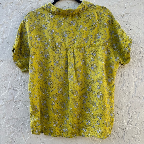 RACHEL ZOE Shirt Top Women XS Linen Button Down Boxy Floral Resort Lagenlook - Picture 4 of 8